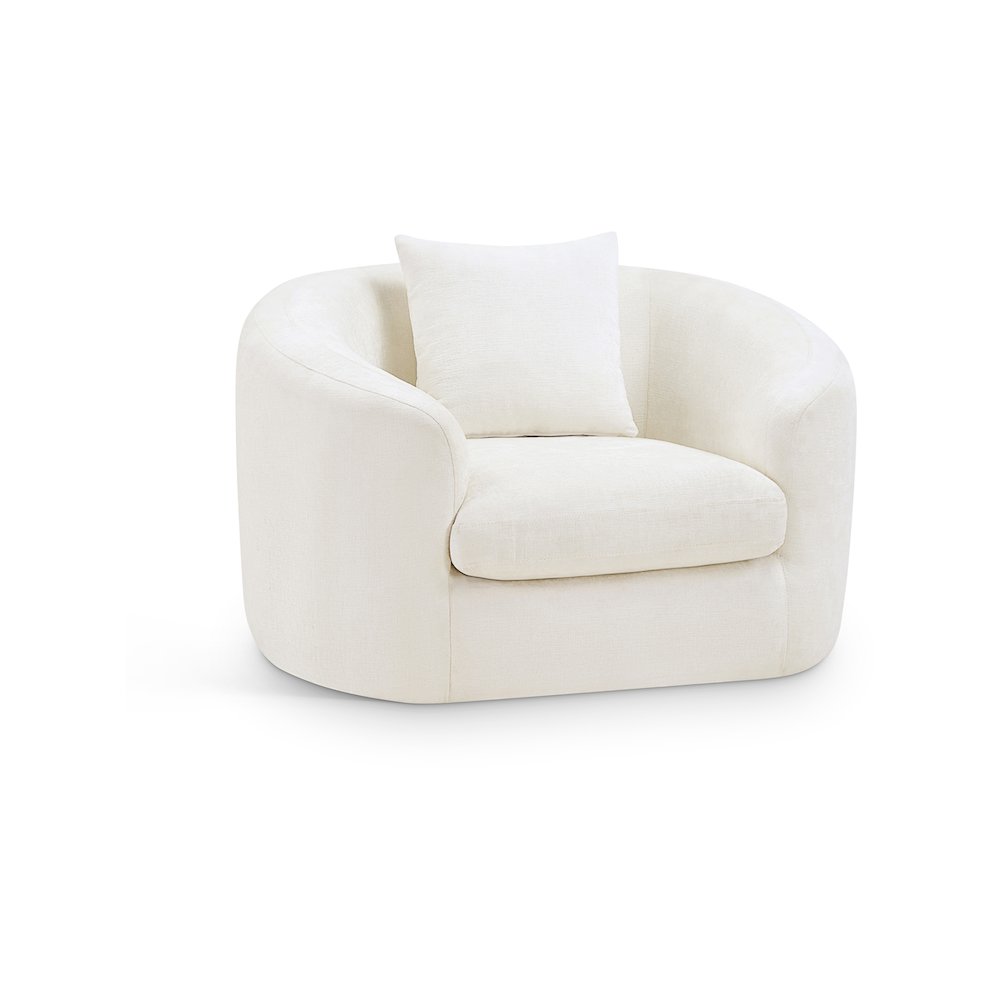 Penelope Cream Chenille Fabric Chair