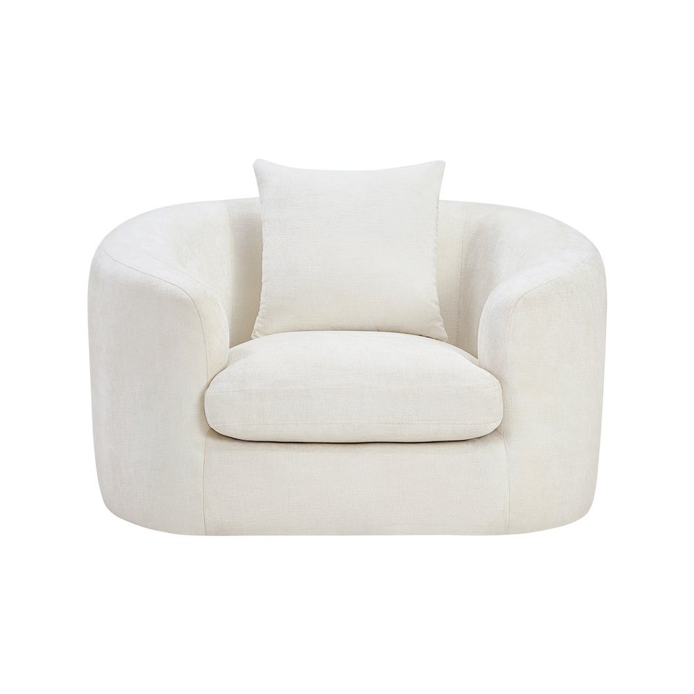 Penelope Cream Chenille Fabric Chair
