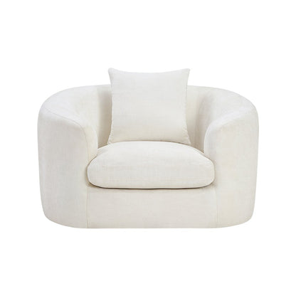 Penelope Cream Chenille Fabric Chair