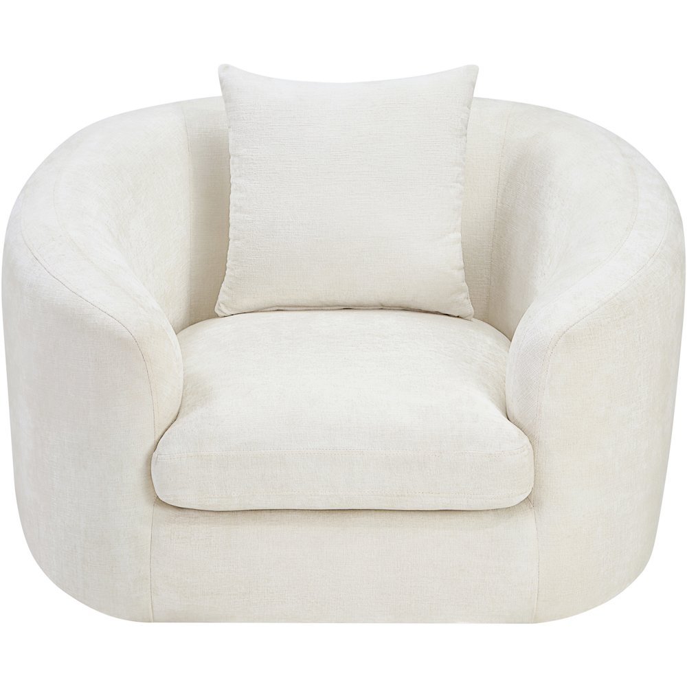 Penelope Cream Chenille Fabric Chair