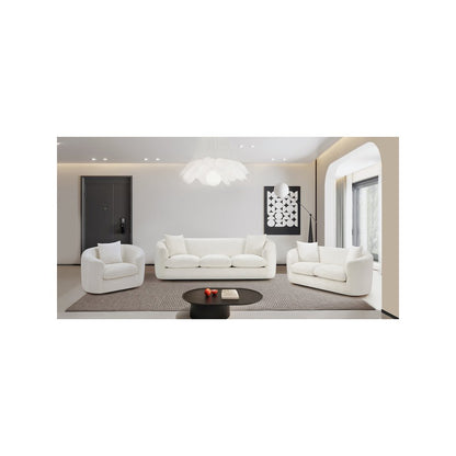 Penelope Cream Chenille Fabric Chair