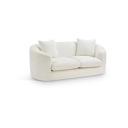 Penelope Cream Chenille Fabric Loveseat
