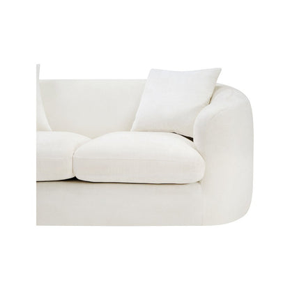 Penelope Cream Chenille Fabric Loveseat