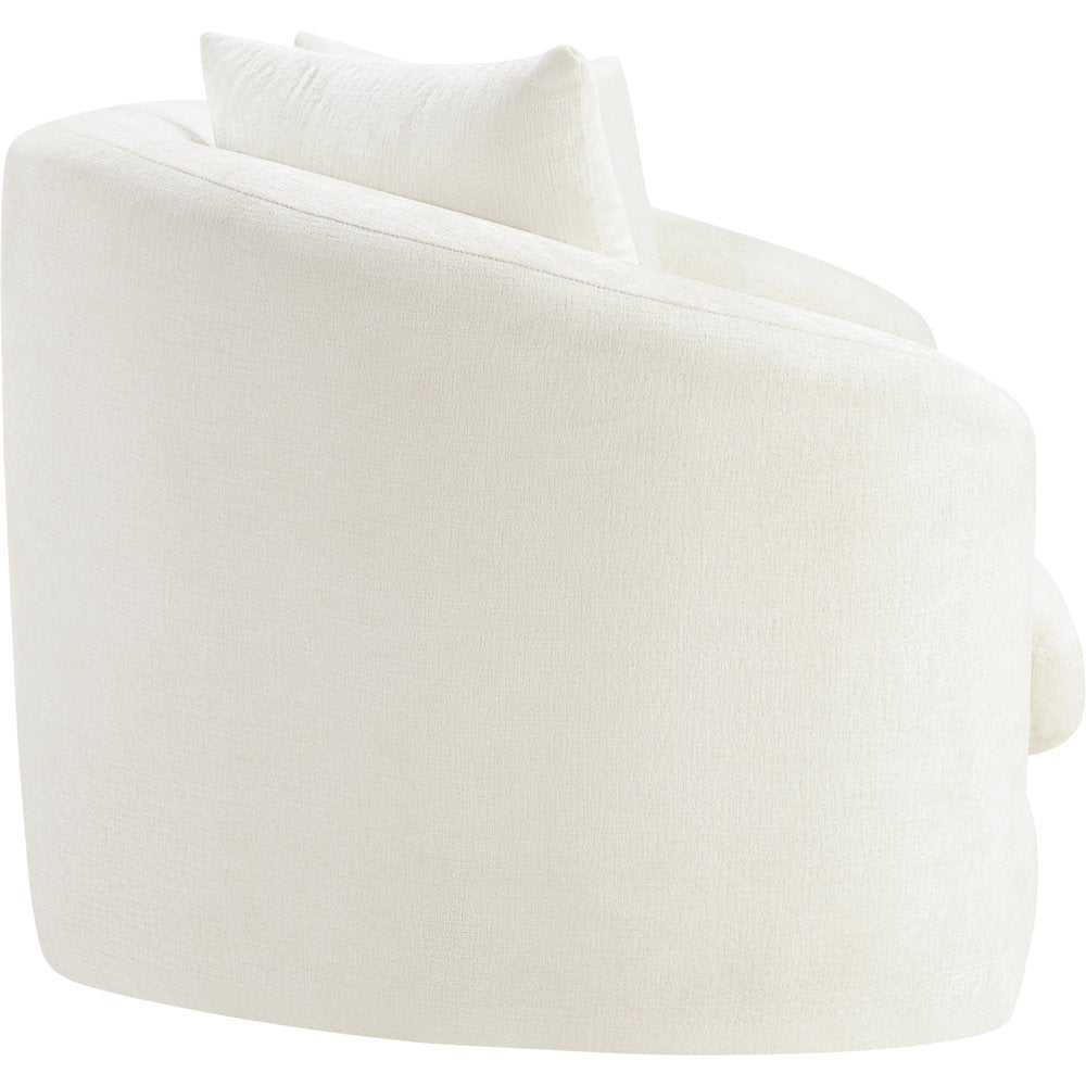 Penelope Cream Chenille Fabric Loveseat