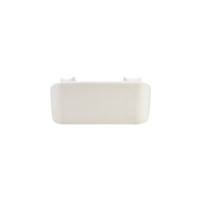 Penelope Cream Chenille Fabric Loveseat