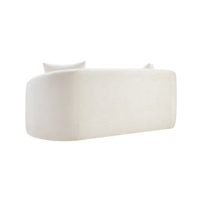 Penelope Cream Chenille Fabric Loveseat