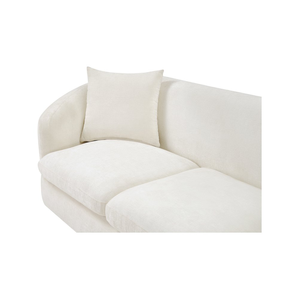 Penelope Cream Chenille Fabric Loveseat