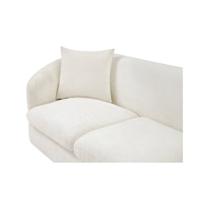 Penelope Cream Chenille Fabric Loveseat