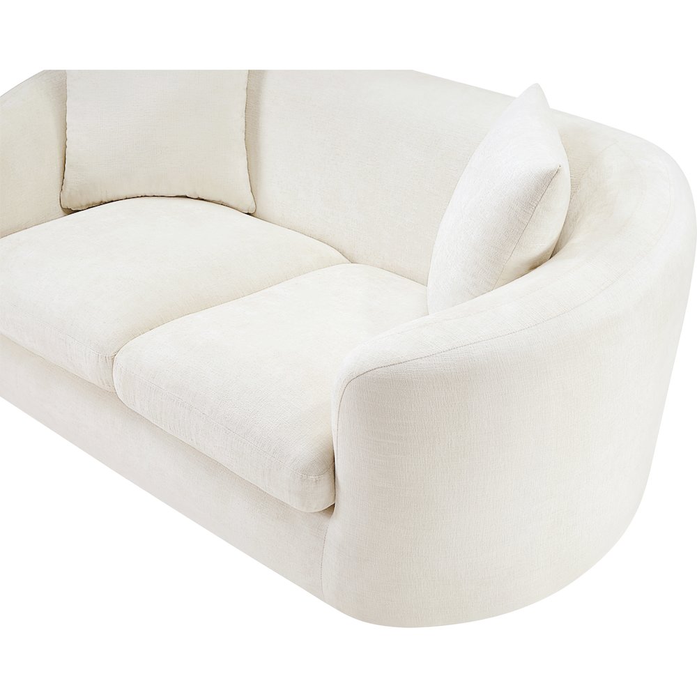 Penelope Cream Chenille Fabric Loveseat