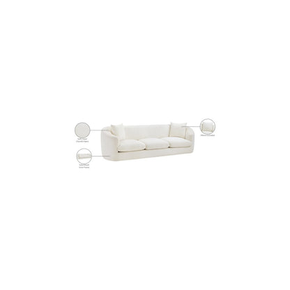 Penelope Cream Chenille Fabric Sofa