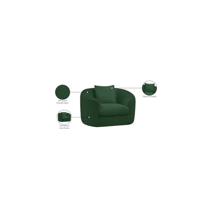 Penelope Green Chenille Fabric Chair