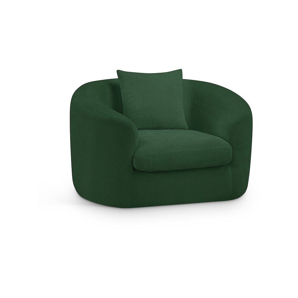 Penelope Green Chenille Fabric Chair