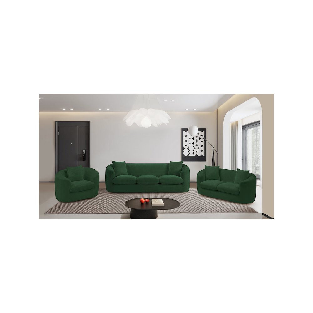 Penelope Green Chenille Fabric Chair