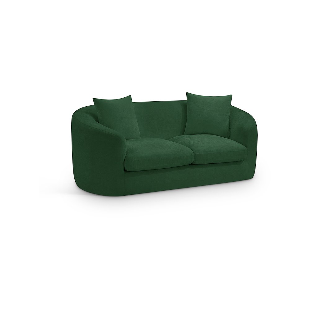 Penelope Green Chenille Fabric Loveseat