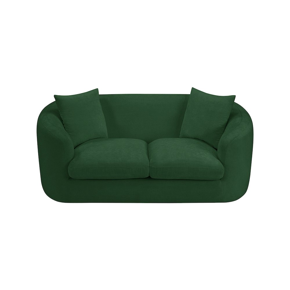 Penelope Green Chenille Fabric Loveseat