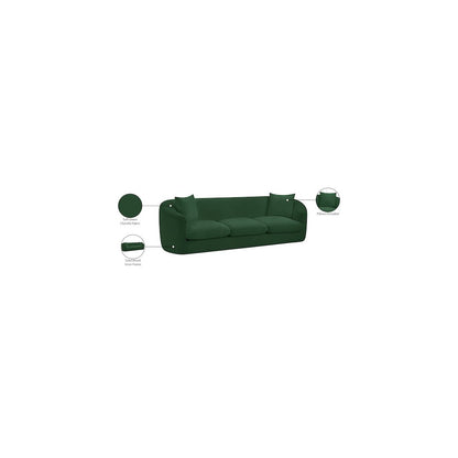 Penelope Green Chenille Fabric Sofa
