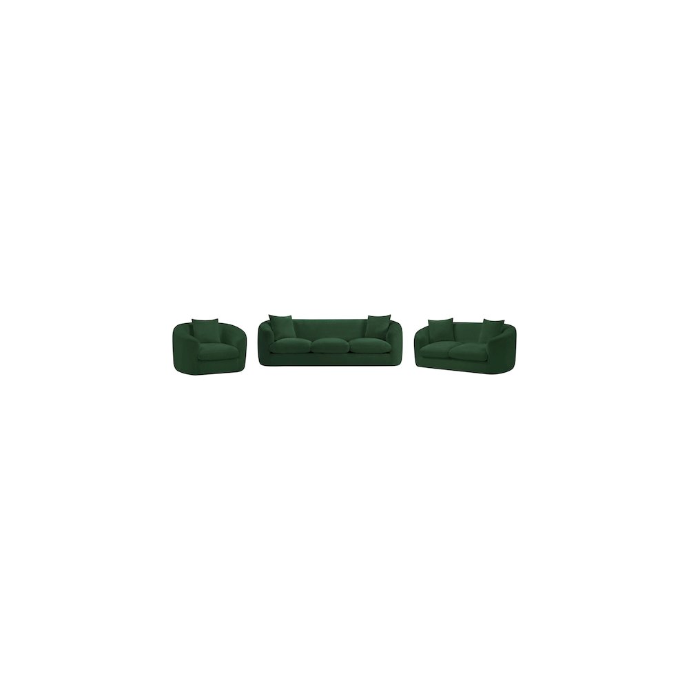 Penelope Green Chenille Fabric Sofa