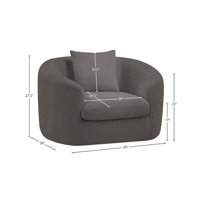 Penelope Grey Chenille Fabric Chair