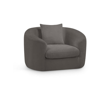 Penelope Grey Chenille Fabric Chair