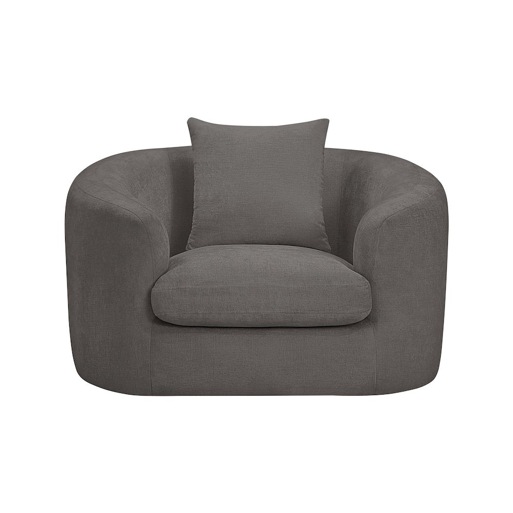 Penelope Grey Chenille Fabric Chair