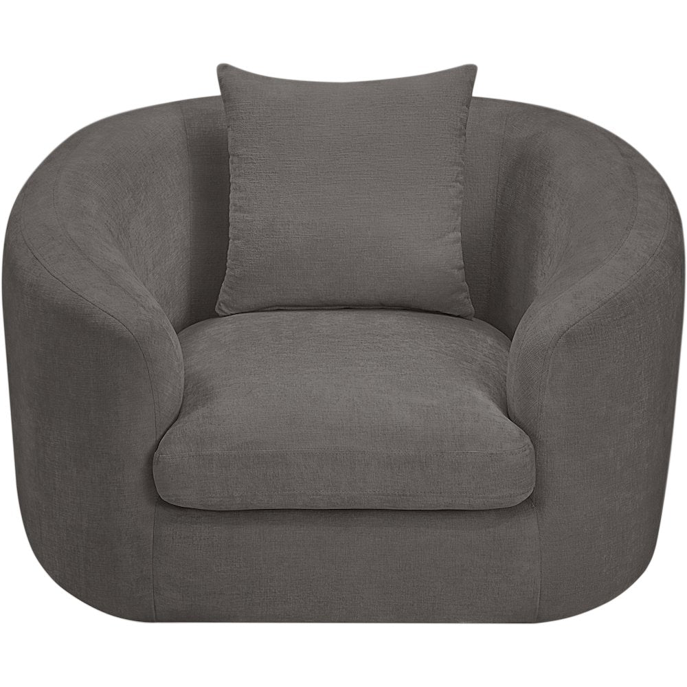 Penelope Grey Chenille Fabric Chair