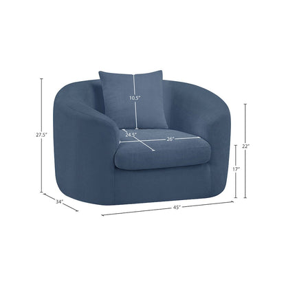 Penelope Light Blue Chenille Fabric Chair