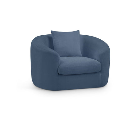Penelope Light Blue Chenille Fabric Chair