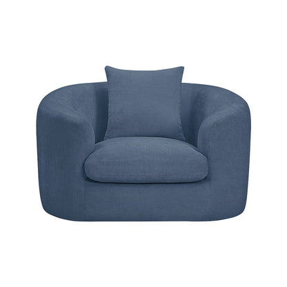 Penelope Light Blue Chenille Fabric Chair