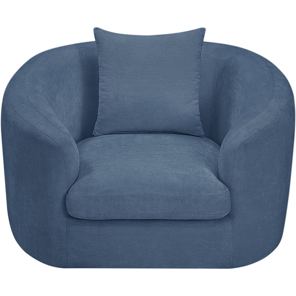 Penelope Light Blue Chenille Fabric Chair
