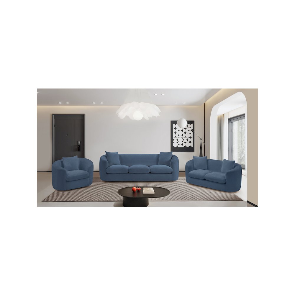 Penelope Light Blue Chenille Fabric Chair