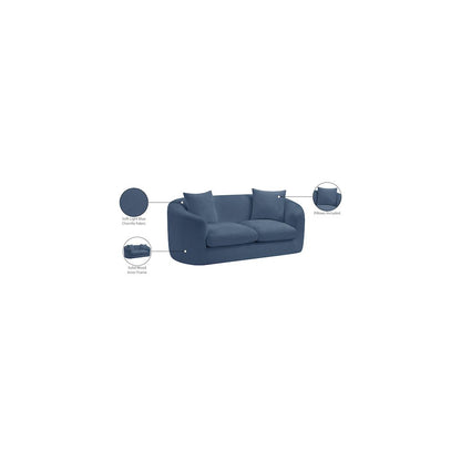 Penelope Light Blue Chenille Fabric Loveseat