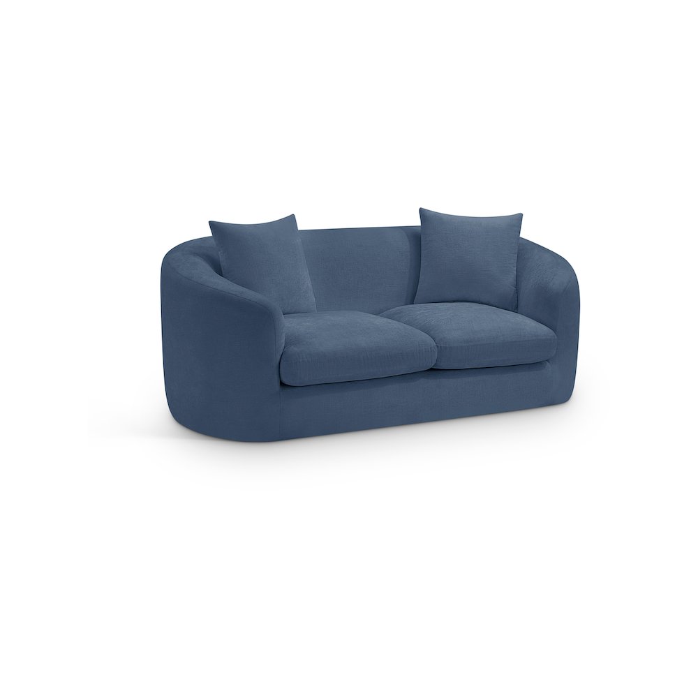Penelope Light Blue Chenille Fabric Loveseat