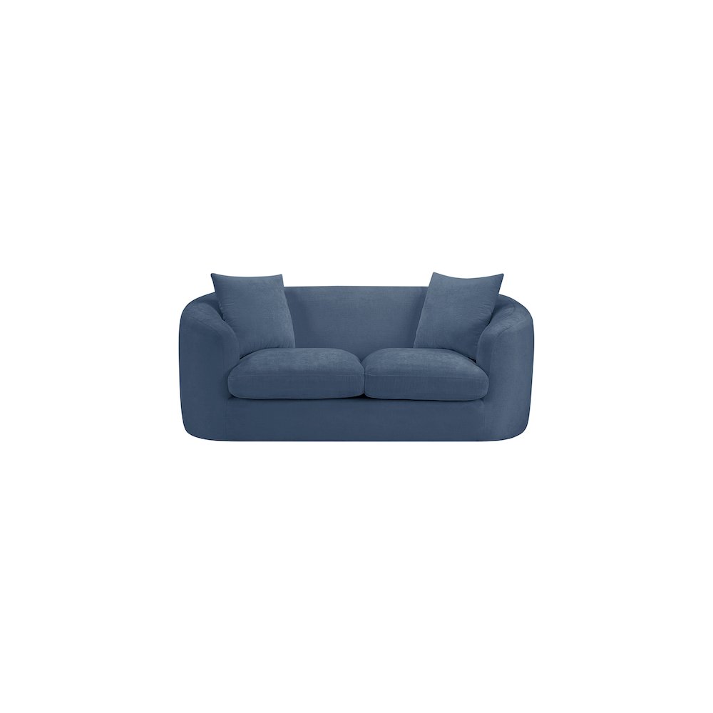 Penelope Light Blue Chenille Fabric Loveseat