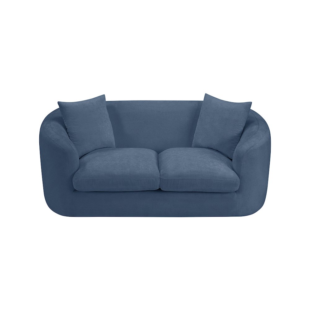 Penelope Light Blue Chenille Fabric Loveseat