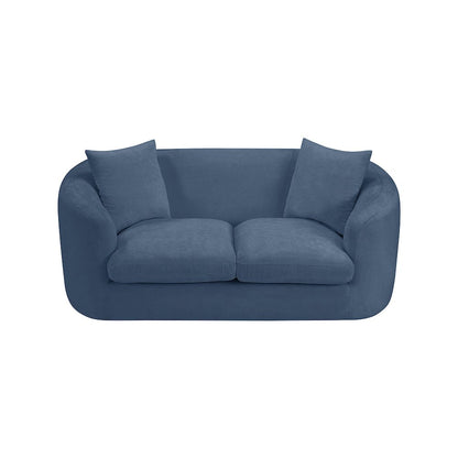 Penelope Light Blue Chenille Fabric Loveseat