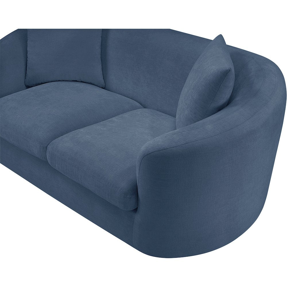 Penelope Light Blue Chenille Fabric Loveseat
