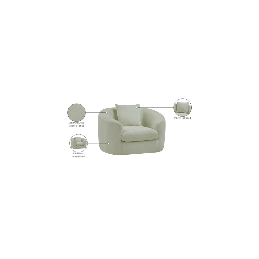 Penelope Mint Chenille Fabric Chair