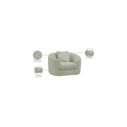 Penelope Mint Chenille Fabric Chair