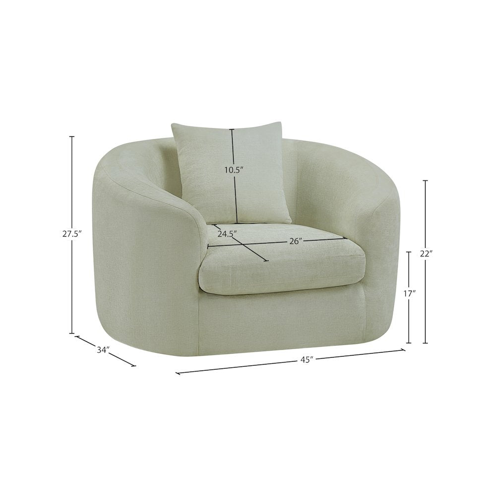 Penelope Mint Chenille Fabric Chair