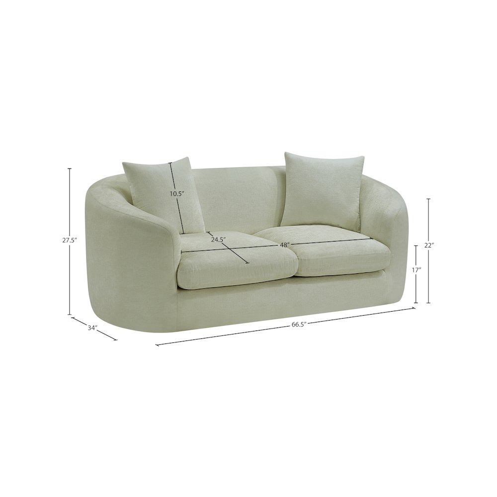 Penelope Mint Chenille Fabric Loveseat
