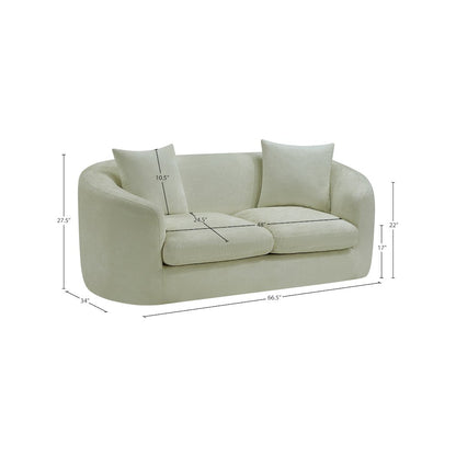 Penelope Mint Chenille Fabric Loveseat