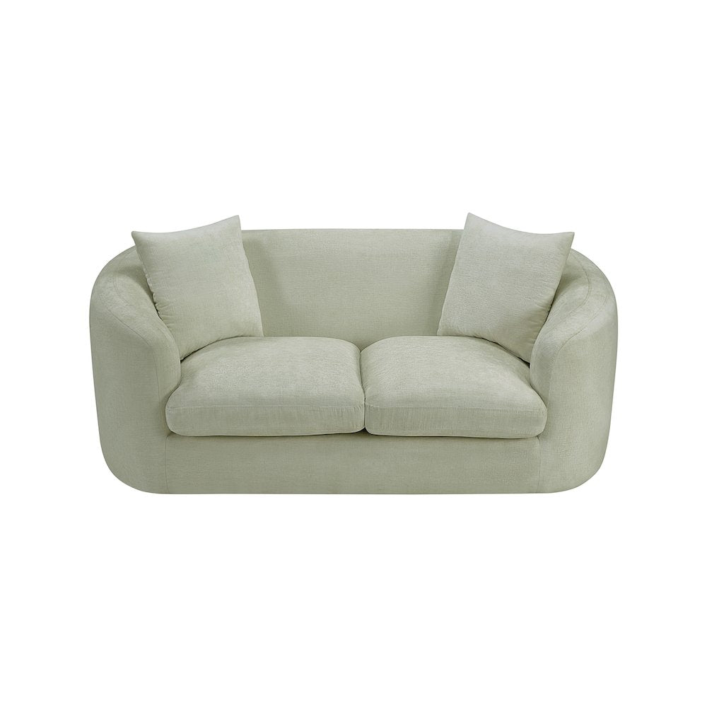 Penelope Mint Chenille Fabric Loveseat