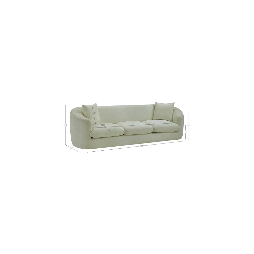 Penelope Mint Chenille Fabric Sofa