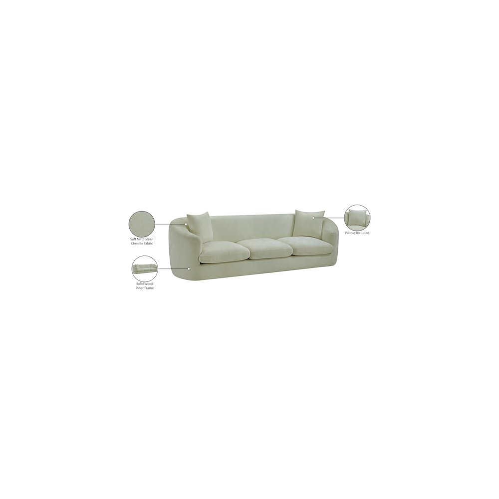 Penelope Mint Chenille Fabric Sofa