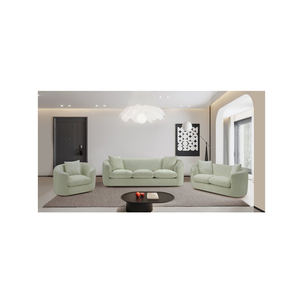 Penelope Mint Chenille Fabric Sofa