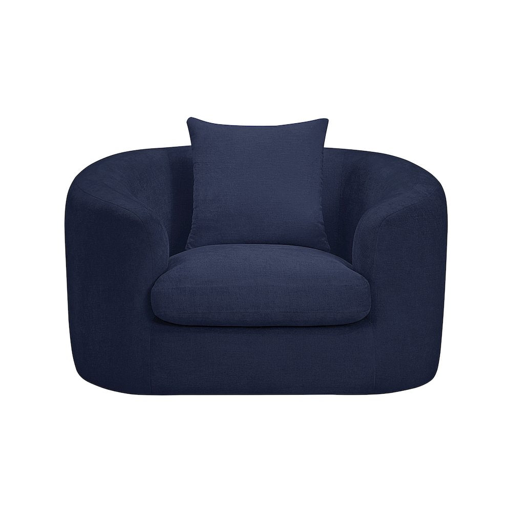 Penelope Navy Chenille Fabric Chair