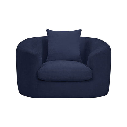 Penelope Navy Chenille Fabric Chair
