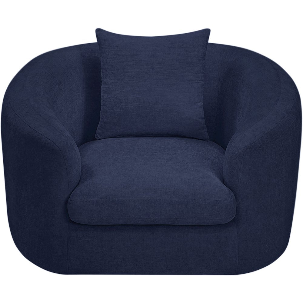 Penelope Navy Chenille Fabric Chair