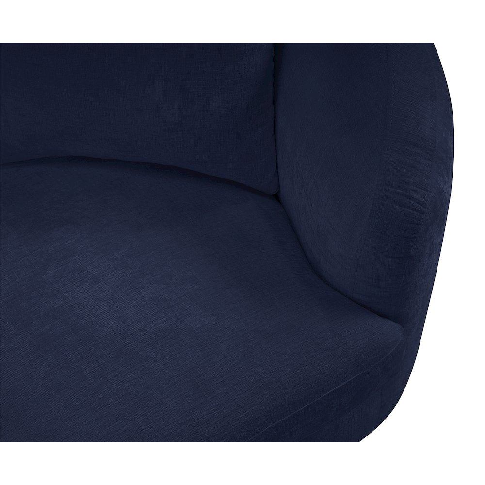 Penelope Navy Chenille Fabric Chair