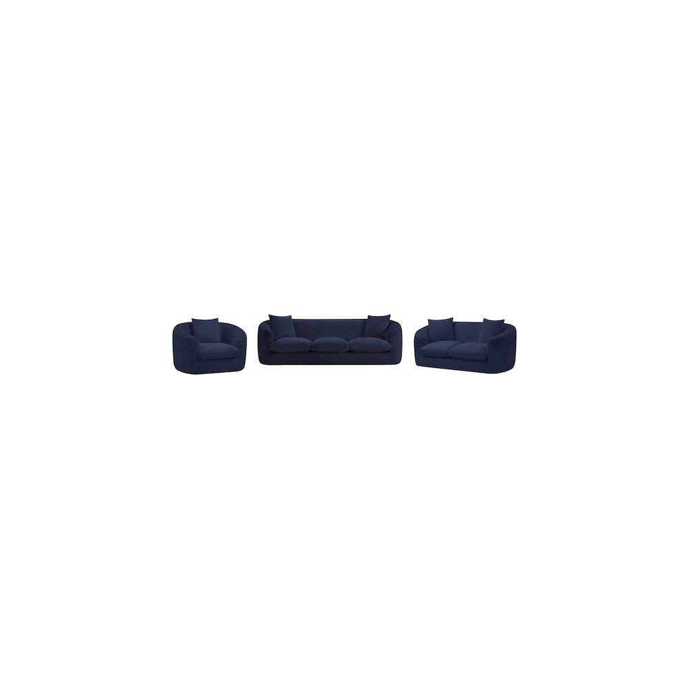 Penelope Navy Chenille Fabric Chair